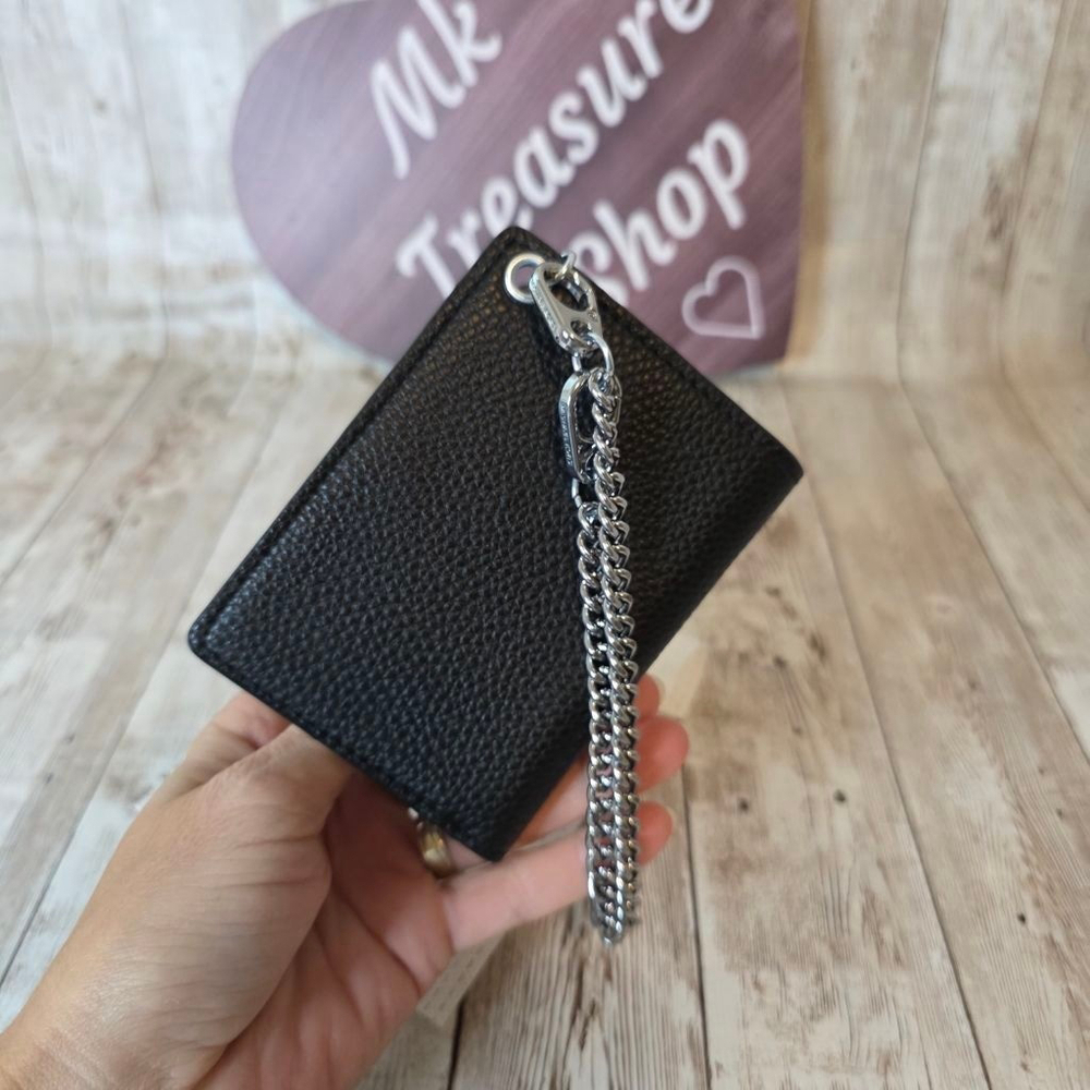 Michael Kors Black Leather Wallet with Silver Chain - Picture 4 of 5